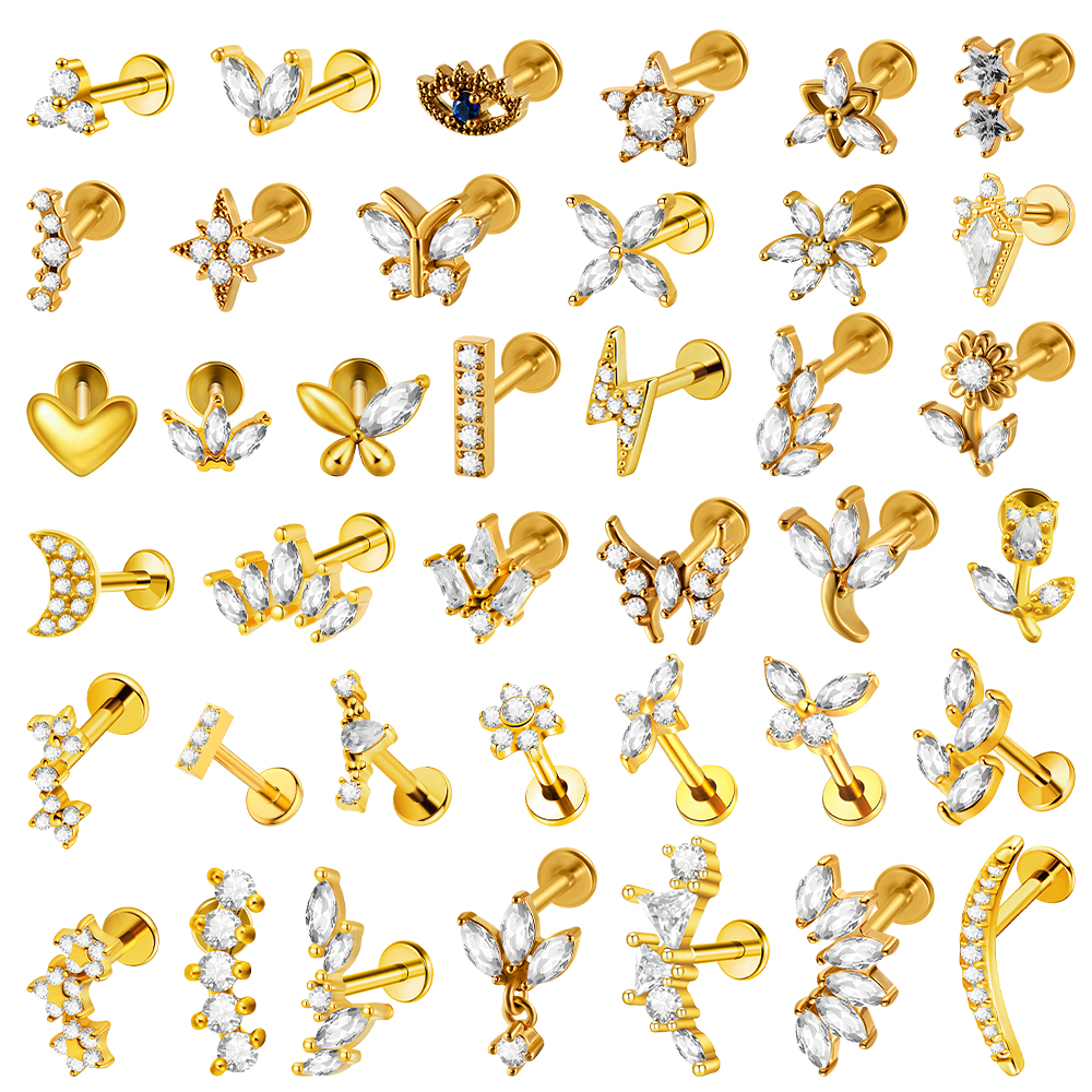 Body Jewelry Internally Threaded - 1PC Stainless Steel Lip Studs Internal