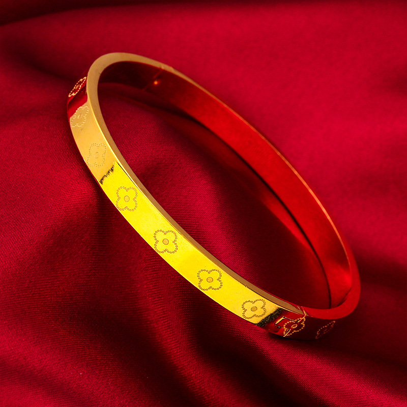 Yellow Body Jewelry - 24K gold clasp bracelet AU999 full