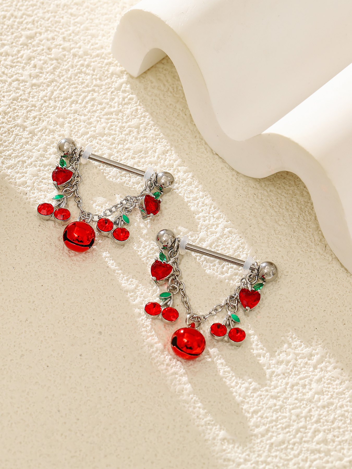 Body Jewelry Nipple Rings - 2pcs Fashionable And Cute Fruit Chain