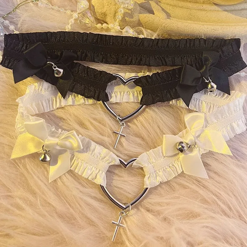 Body Jewelry Thigh Chain - Gothic Heart Lolita Leg Set Elastic