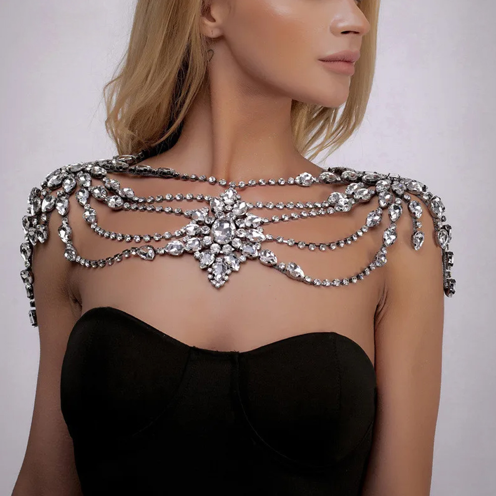 Body Jewelry Dress - Boho Crystal Bridal Shoulder Chain Necklace