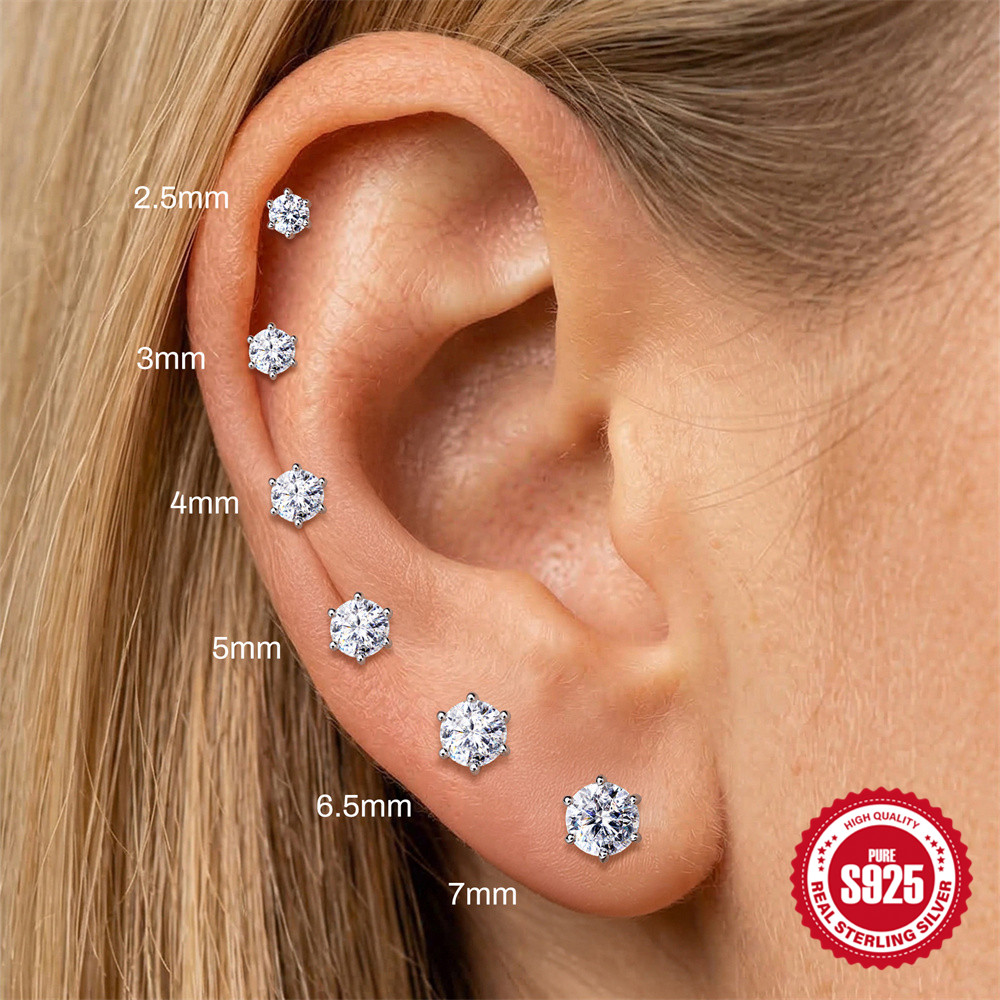 Star Flat Back - AIDE Six Claw Star Moissanite 0.03-1.2
