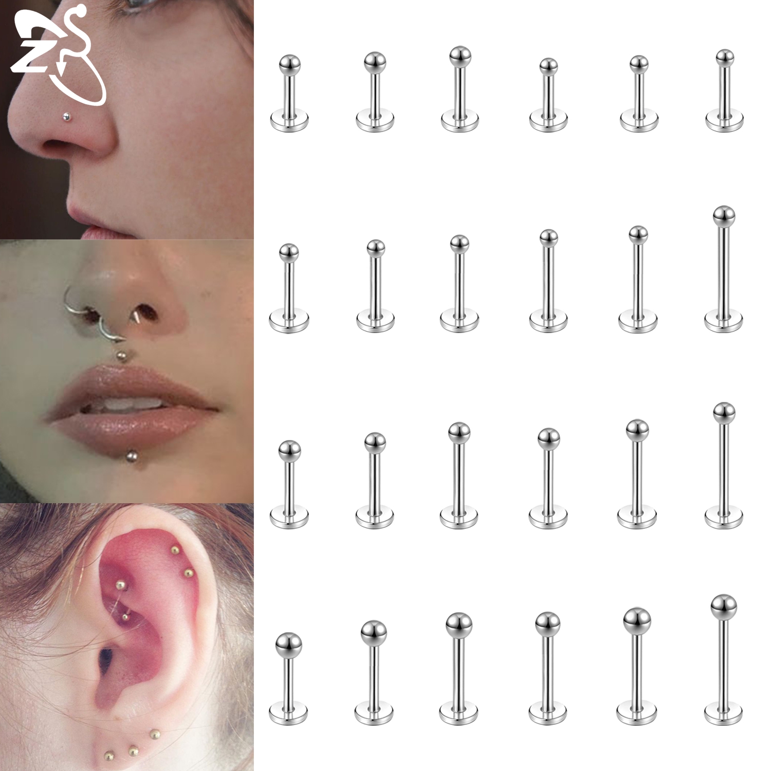 Body Jewelry Internally Threaded - ZS 1 PC 16G/18G Internal Thread