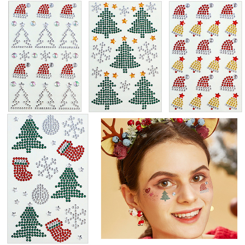 Body Jewelry Eyebrow - Christmas Makeup White Snowflake Christmas Tree