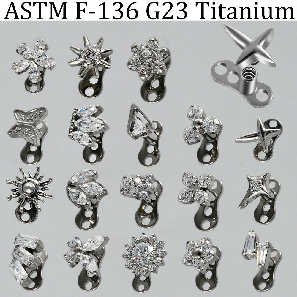 Body Jewelry Internally Threaded - 1PC G23 Implant Titanium Dermal Anchor