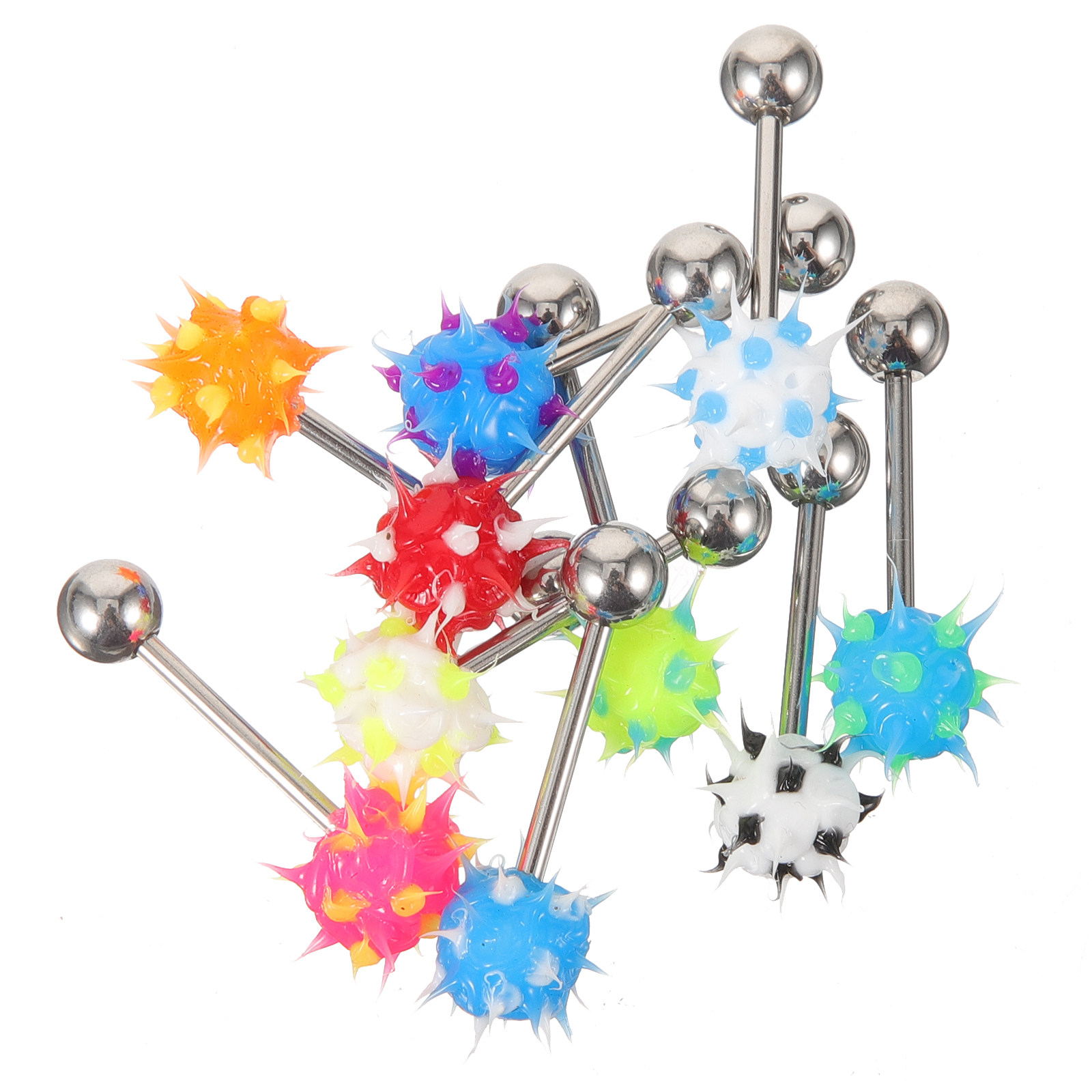 10Pcs Tongue Studs Body Jewelr - Body Jewelry Materials 评论和价格