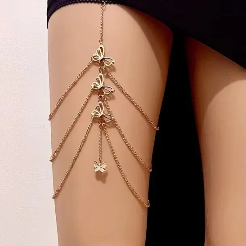 Bohemian Crystal Tassel Multi  - Body Jewelry Thigh Chain 评论和价格