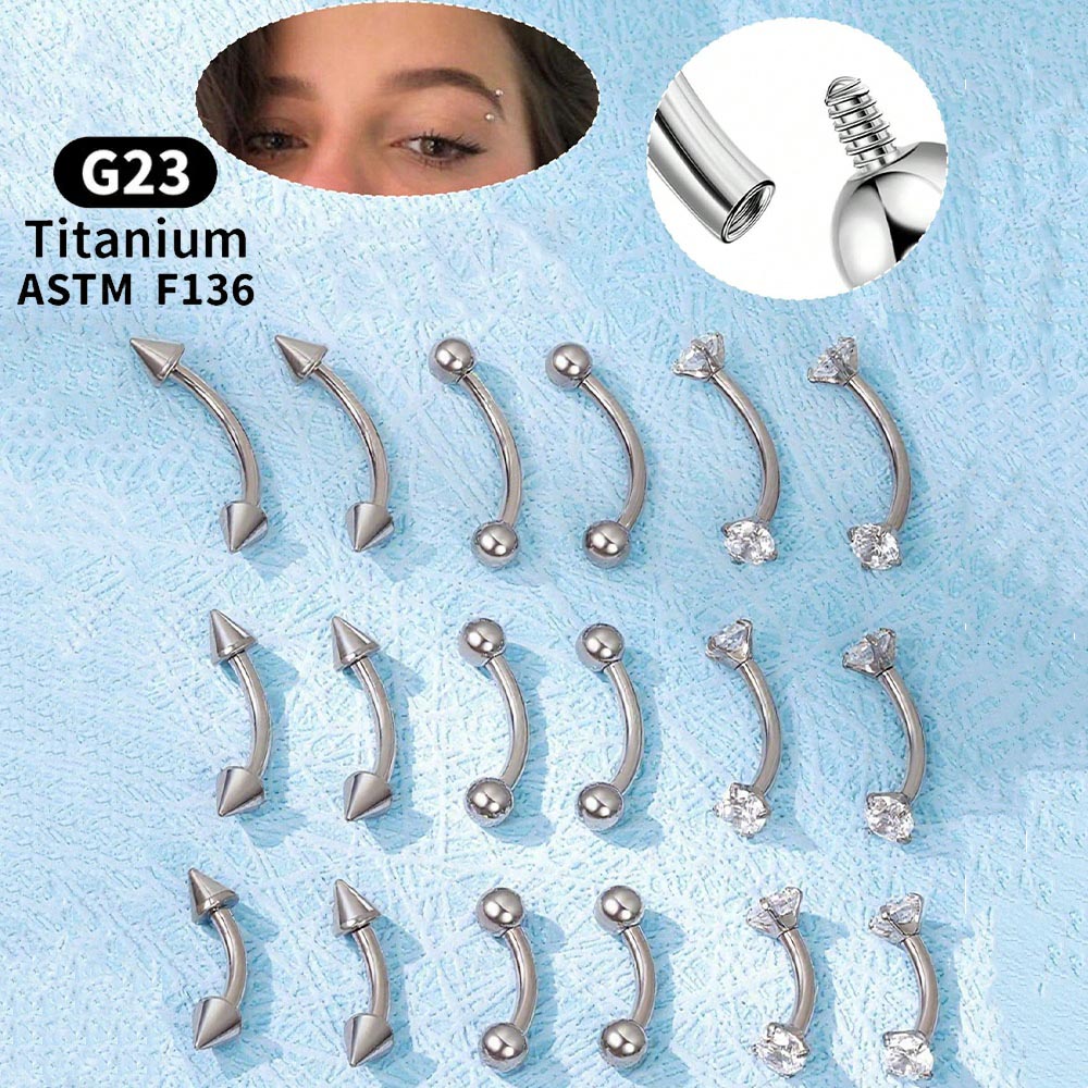 6pcs/Set G23 Titanium Small Cu - Body Jewelry Vertical Labret 评论和价格