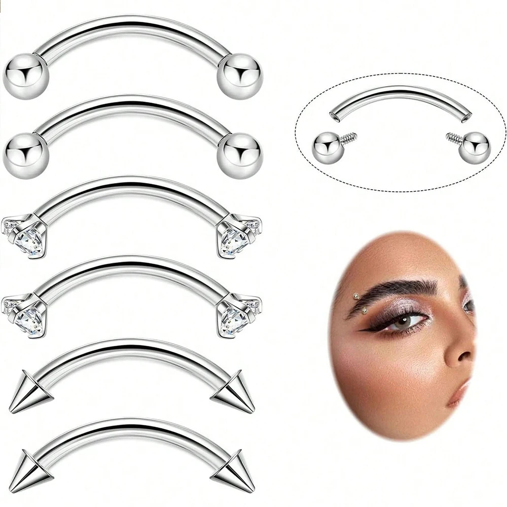 6pcs/Set G23 Titanium Small Cu - Body Jewelry Vertical Labret 评论和价格