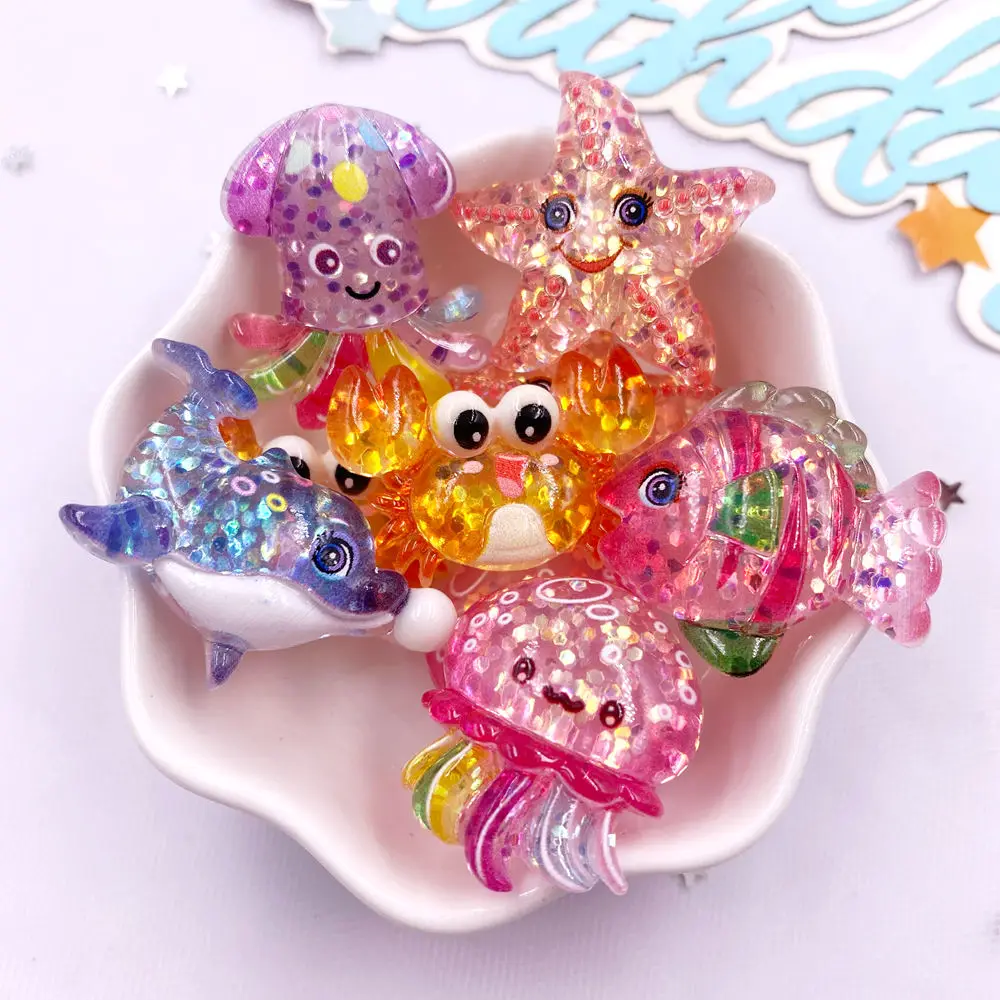 10pcs Glitter Colorful Resin S - Star Flat Back 评论和价格