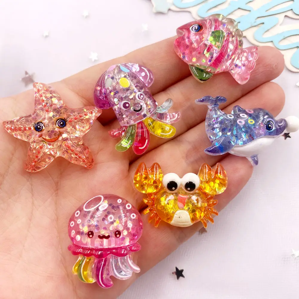 10pcs Glitter Colorful Resin S - Star Flat Back 评论和价格