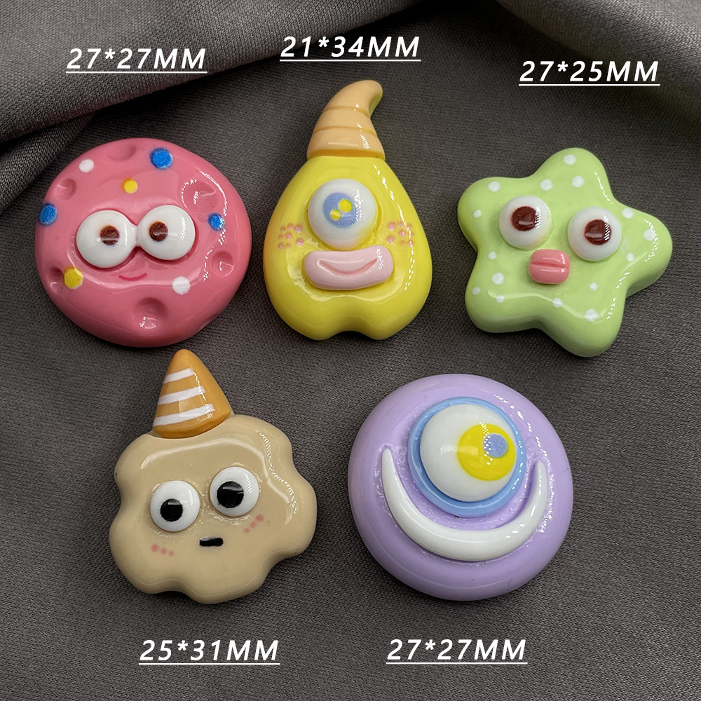 5pcs big ear star cartoon resi - Star Flat Back 评论和价格
