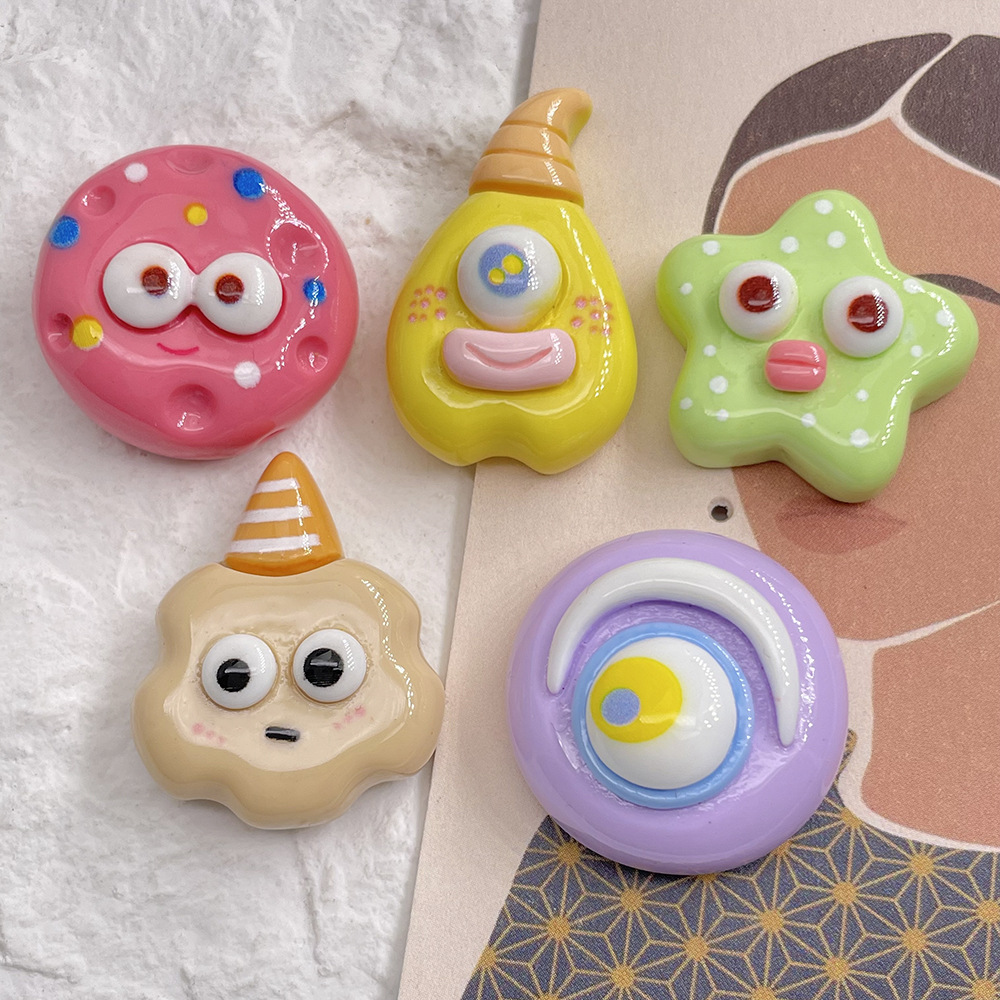 5pcs big ear star cartoon resi - Star Flat Back 评论和价格
