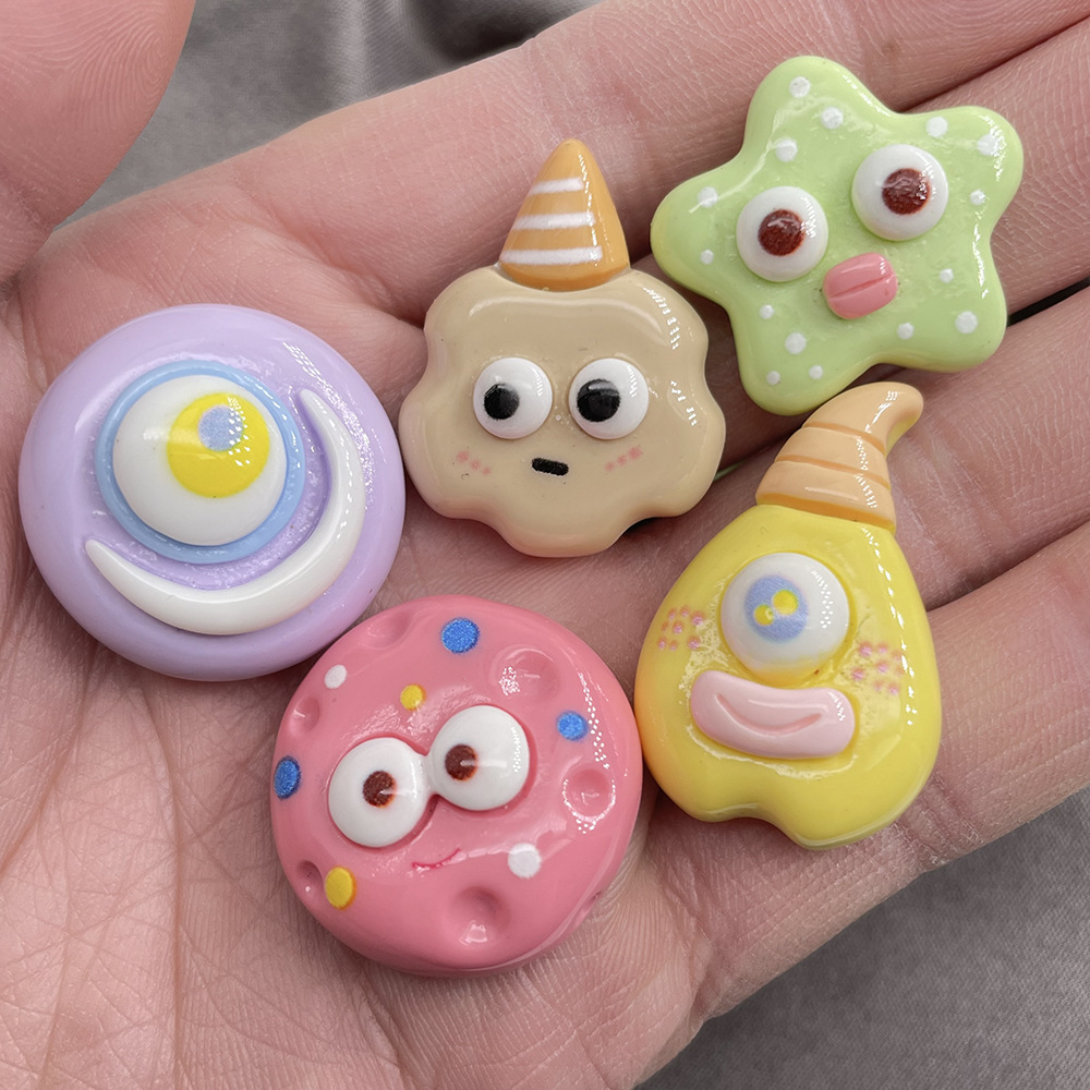 5pcs big ear star cartoon resi - Star Flat Back 评论和价格