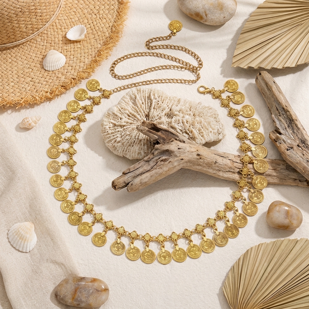 Retro Exotic Charm Metal Coin  - Body Jewelry Dress 评论和价格
