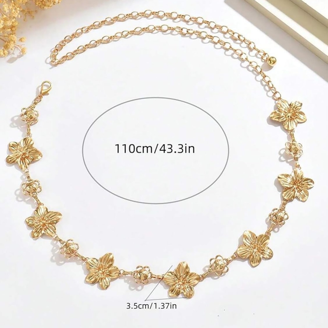 Flower Charm Waist Chain for W - Body Jewelry Dress 评论和价格