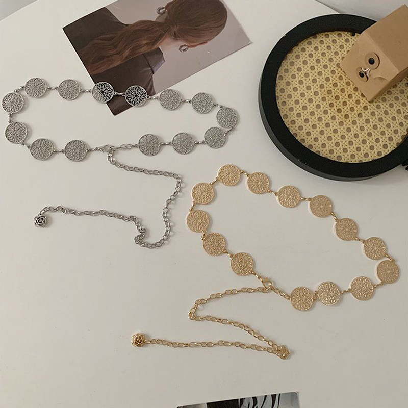 Elegant Round Metal Belt For W - Body Jewelry Dress 评论和价格