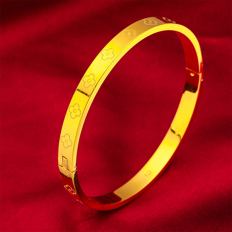 24K gold clasp bracelet  AU999 - Yellow Body Jewelry 评论和价格
