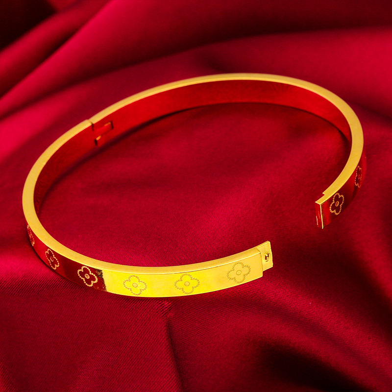 24K gold clasp bracelet  AU999 - Yellow Body Jewelry 评论和价格