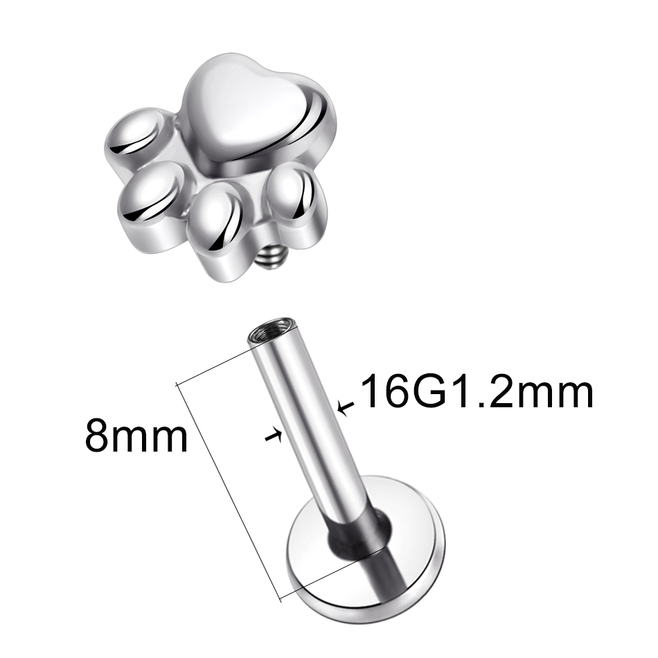 1pcs Implant Grade Titanium Pu - Body Jewelry Internally Threaded 评论和价格