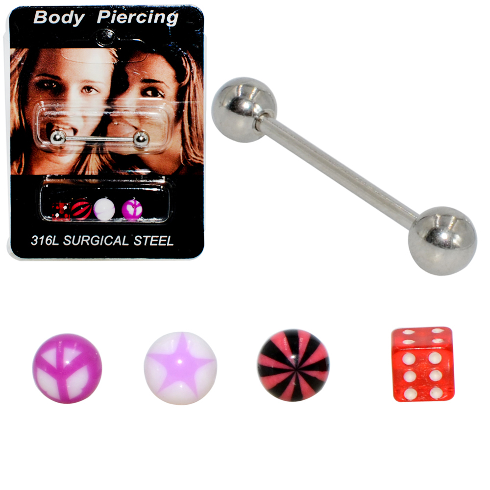 1Set(5 pcs) Surgical Steel Bar - Body Jewelry Nipple Rings 评论和价格