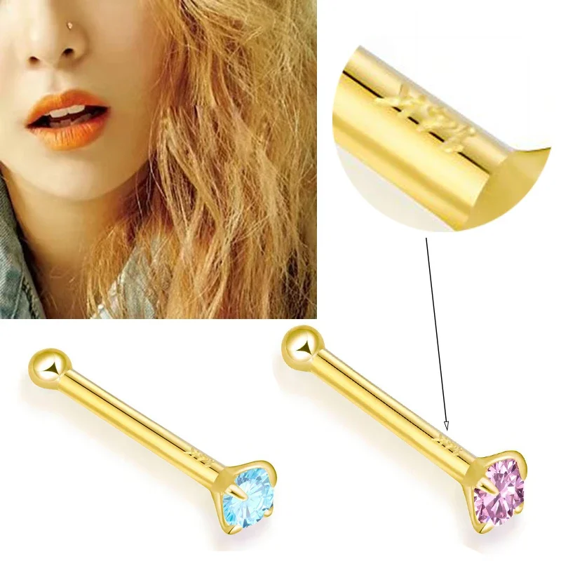 14K Gold Nose Piercing Jewelry - Yellow Body Jewelry 评论和价格