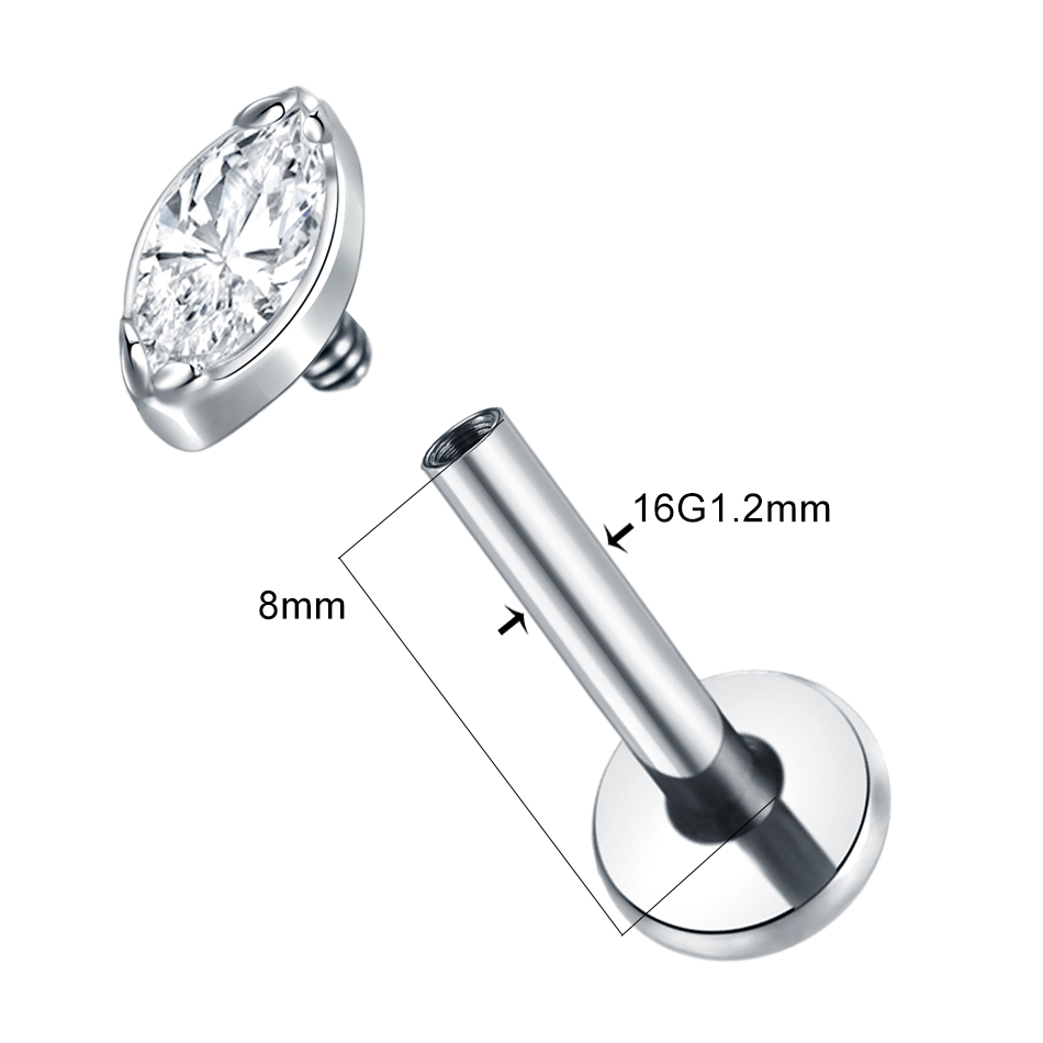 1Pc/5Pcs Titanium Cartilage Ea - Body Jewelry Internally Threaded 评论和价格