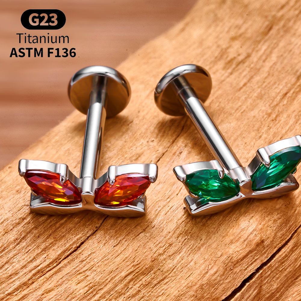 Titanium Wing Labret Lot Helix - Body Jewelry Vertical Labret 评论和价格