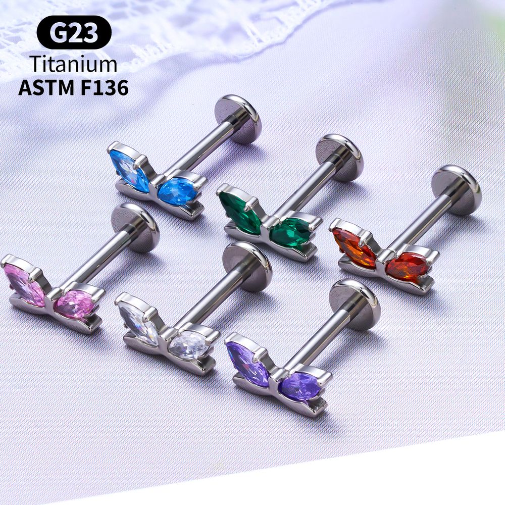 Titanium Wing Labret Lot Helix - Body Jewelry Vertical Labret 评论和价格