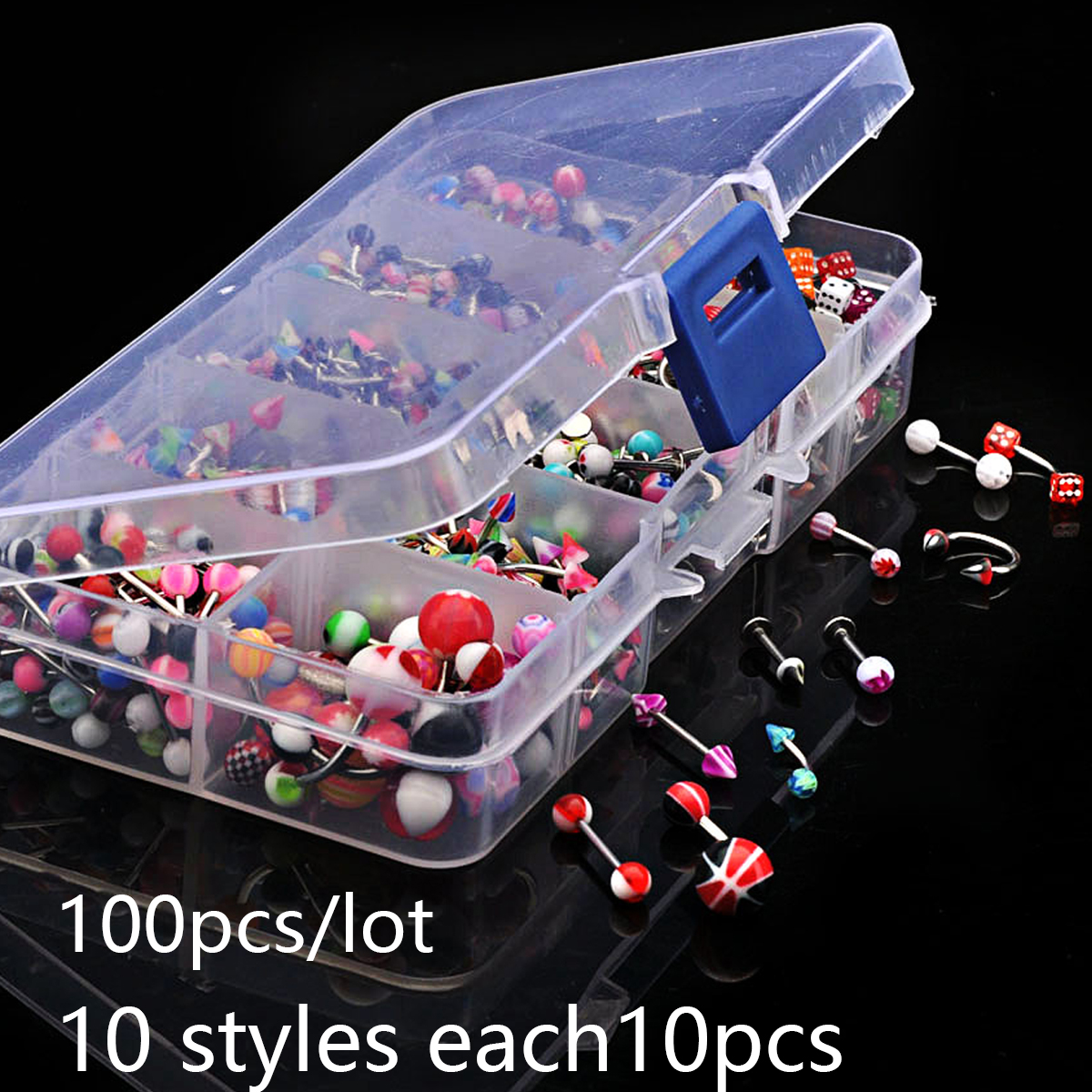 45/80/110Pcs Mix Styles Stainl - Body Jewelry Storage 评论和价格