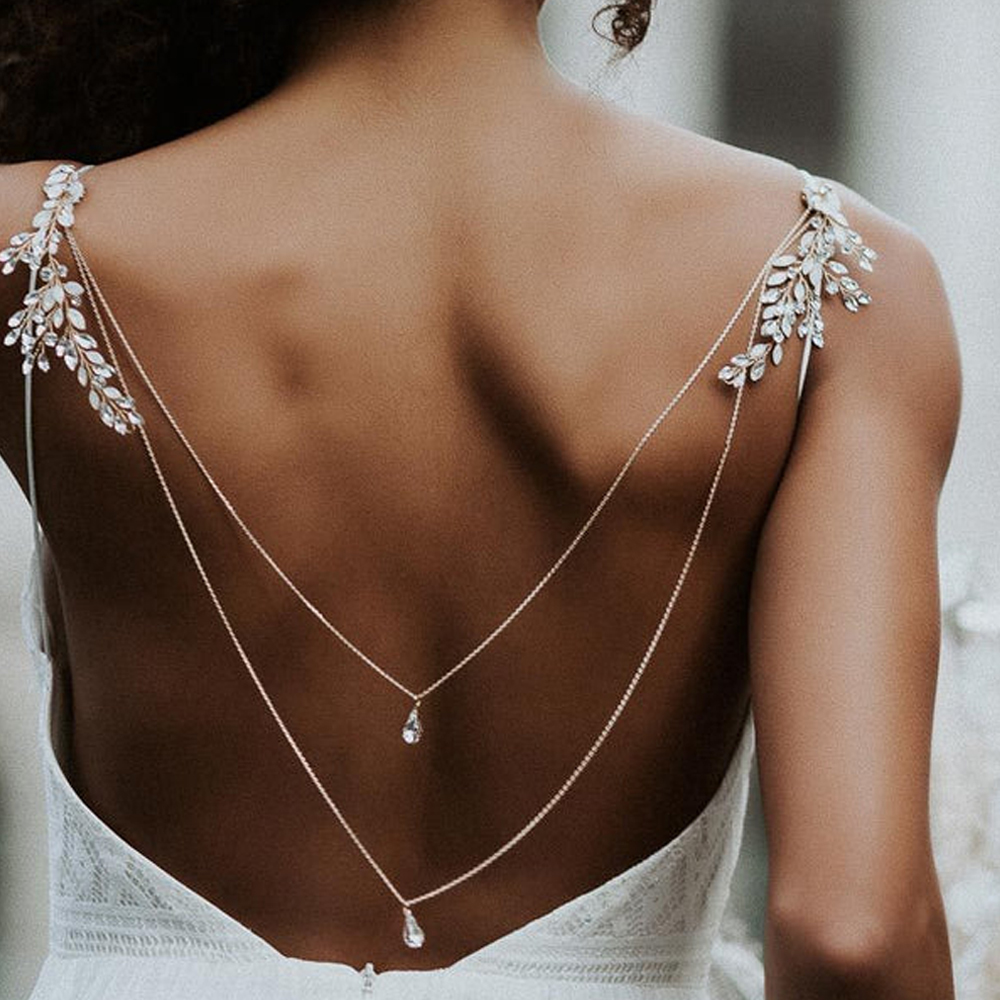 Zircon Tassel Pendant Back Cha - Body Jewelry Dress 评论和价格
