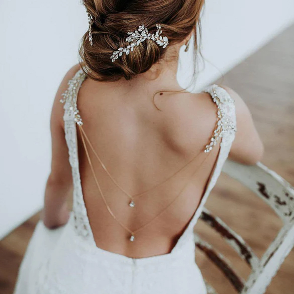 Zircon Tassel Pendant Back Cha - Body Jewelry Dress 评论和价格