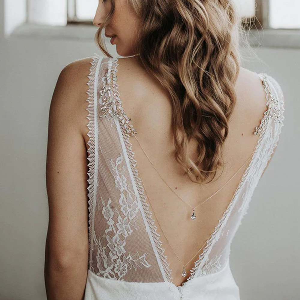 Zircon Tassel Pendant Back Cha - Body Jewelry Dress 评论和价格