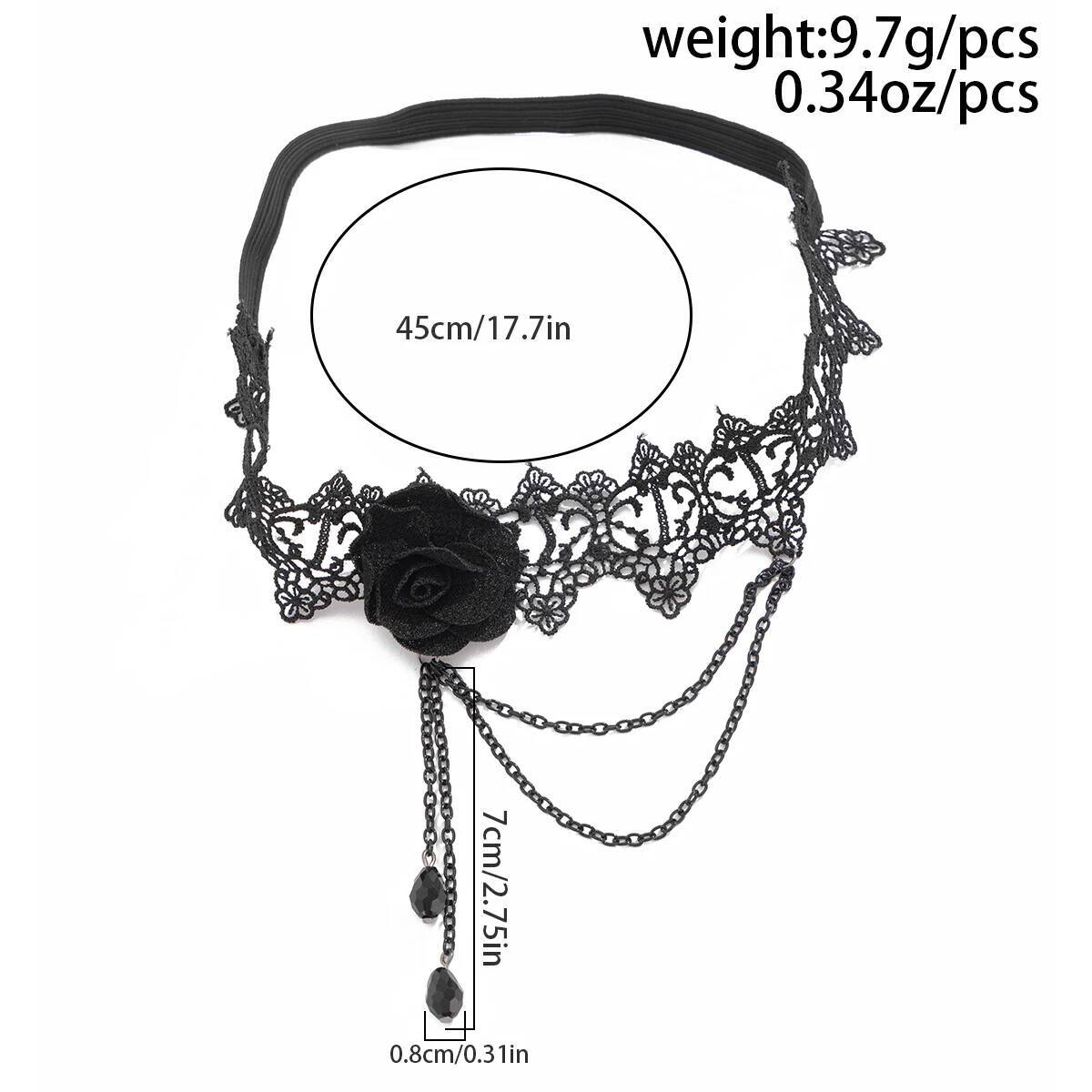 Lacteo Punk Sexy Black Lace El - Body Jewelry Thigh Chain 评论和价格