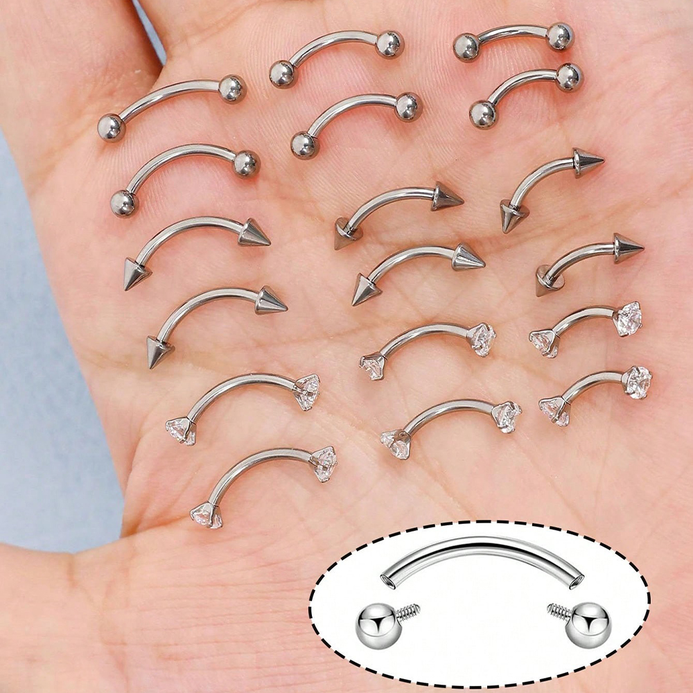 6pcs 16G Stainless Steel Small - Body Jewelry Vertical Labret 评论和价格