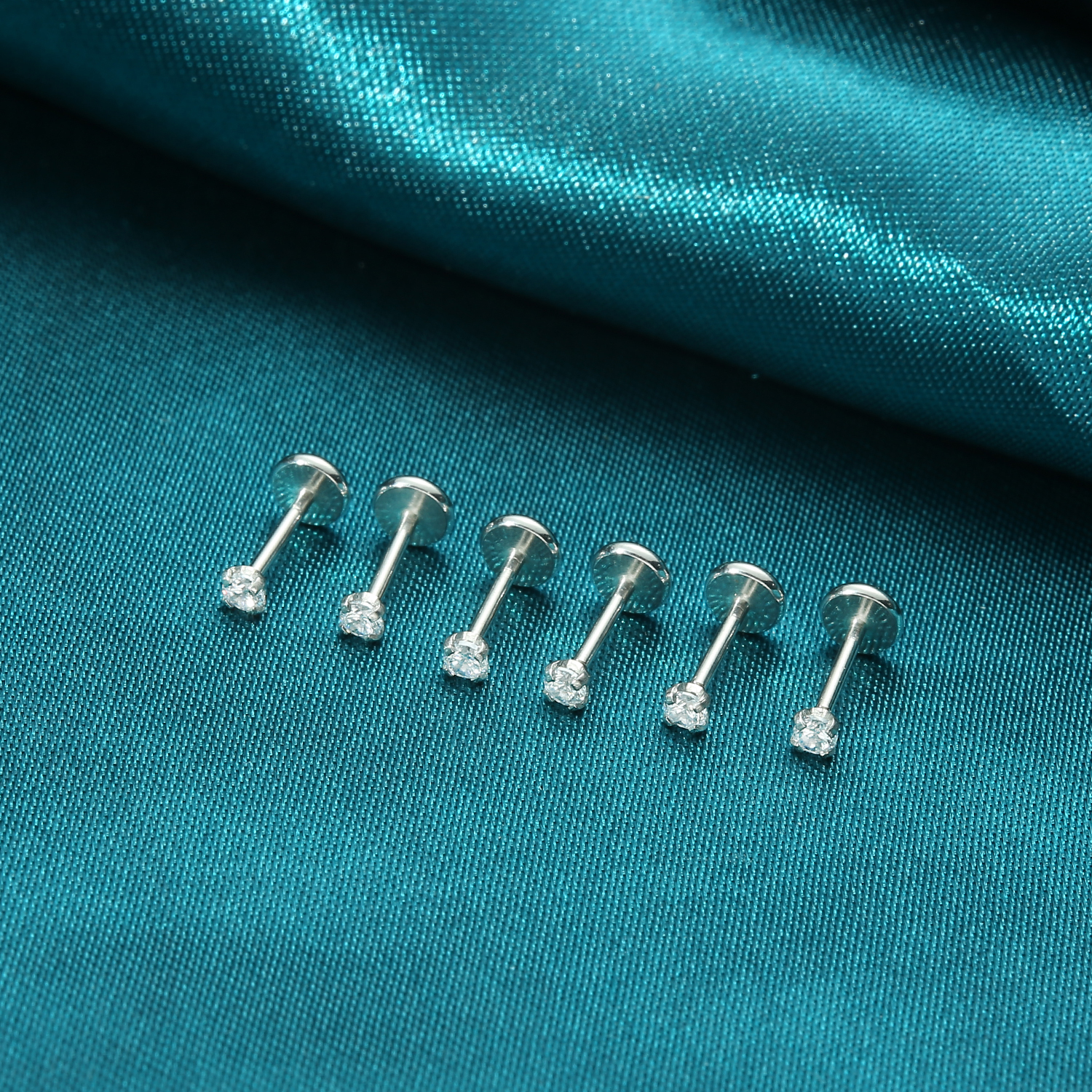 20G Flact Back Earrings Stud H - Body Jewelry Threadless 评论和价格
