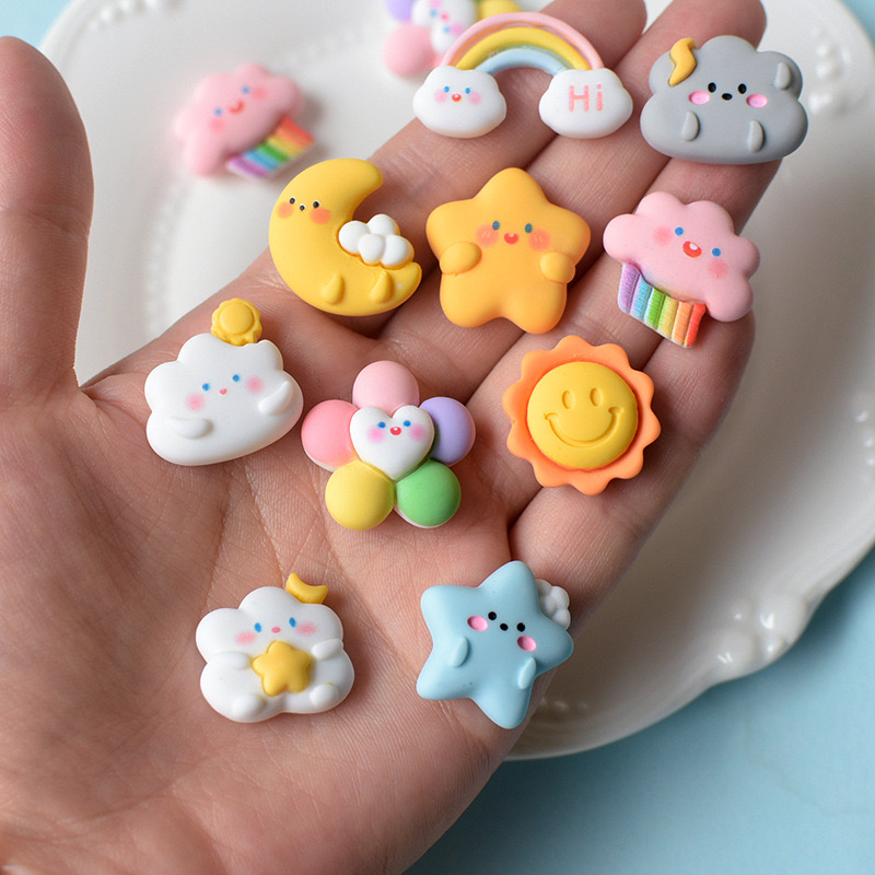 10pcs Cartoon Rainbow Clouds M - Star Flat Back 评论和价格