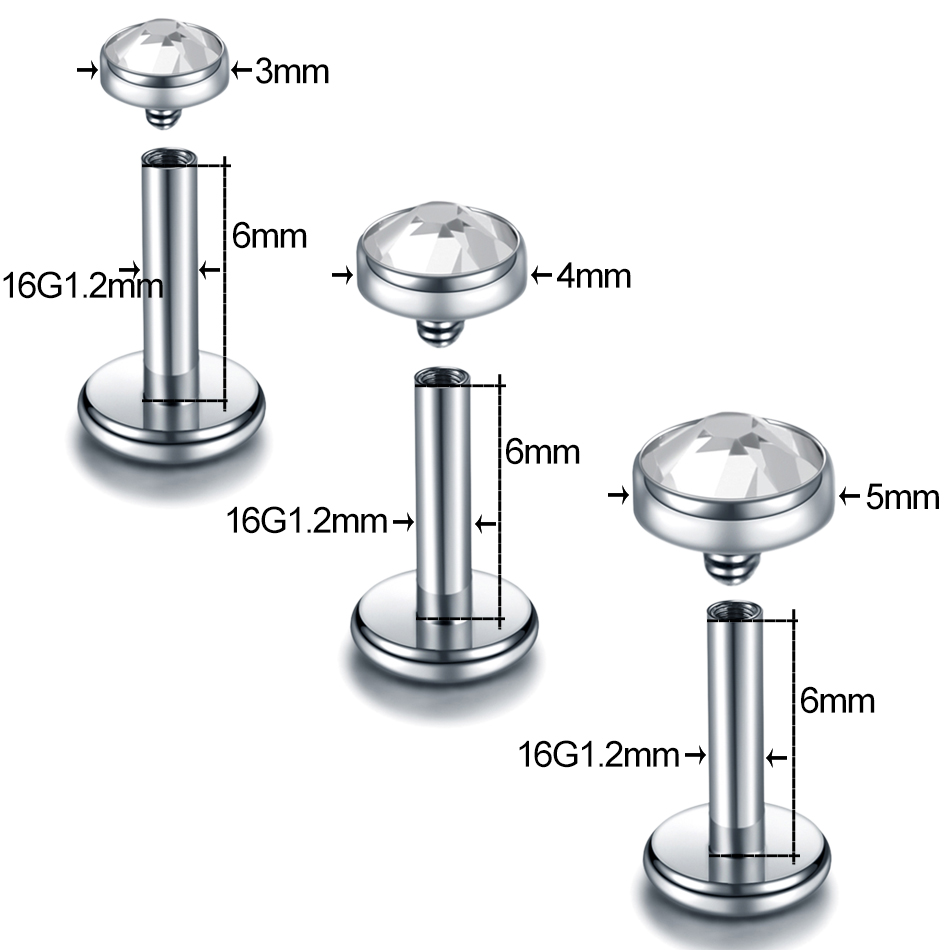 1PC G23 Titanium Internally Th - Body Jewelry Internally Threaded 评论和价格