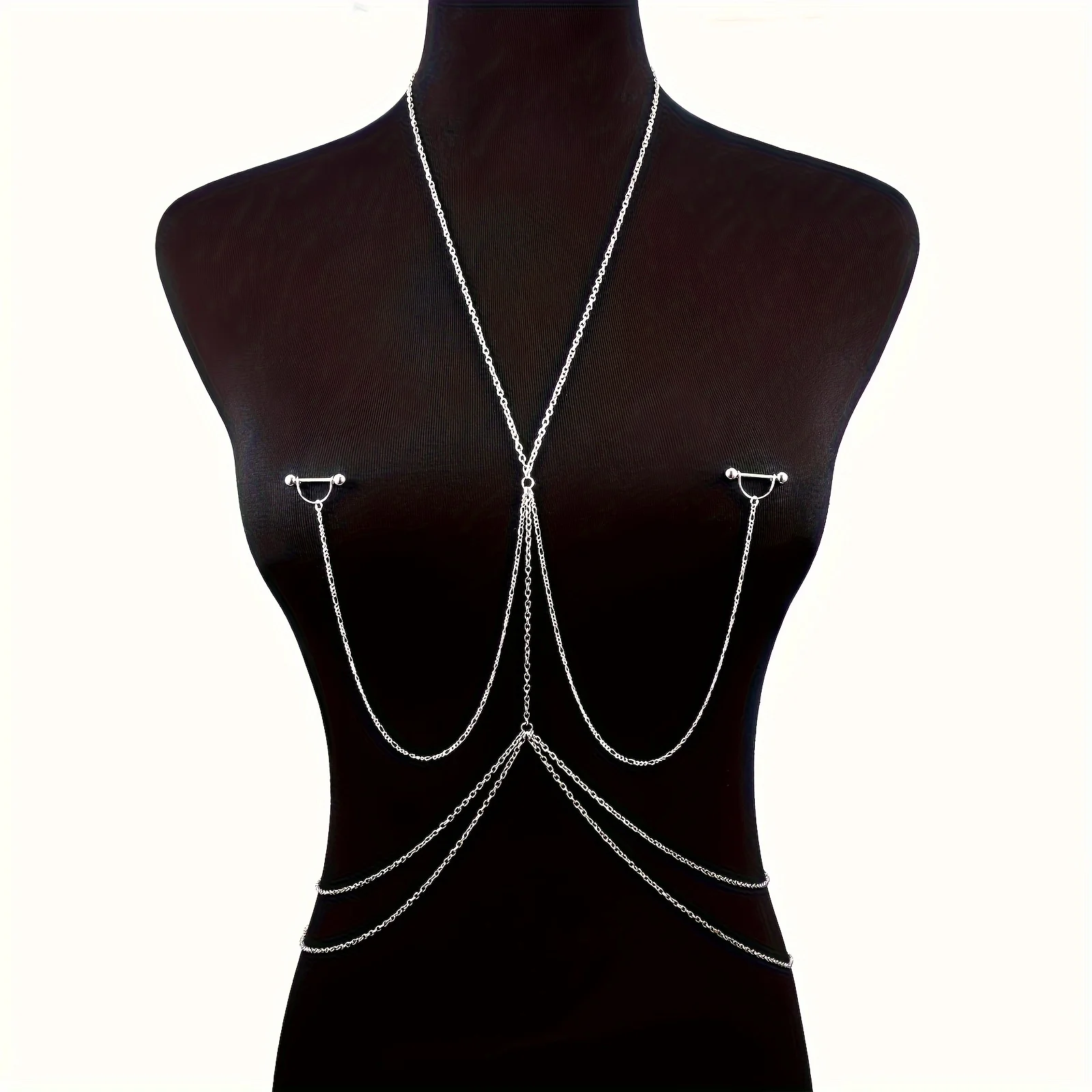 1pc  Elegant & Sexy Body Chain - Body Jewelry Nipple Rings 评论和价格