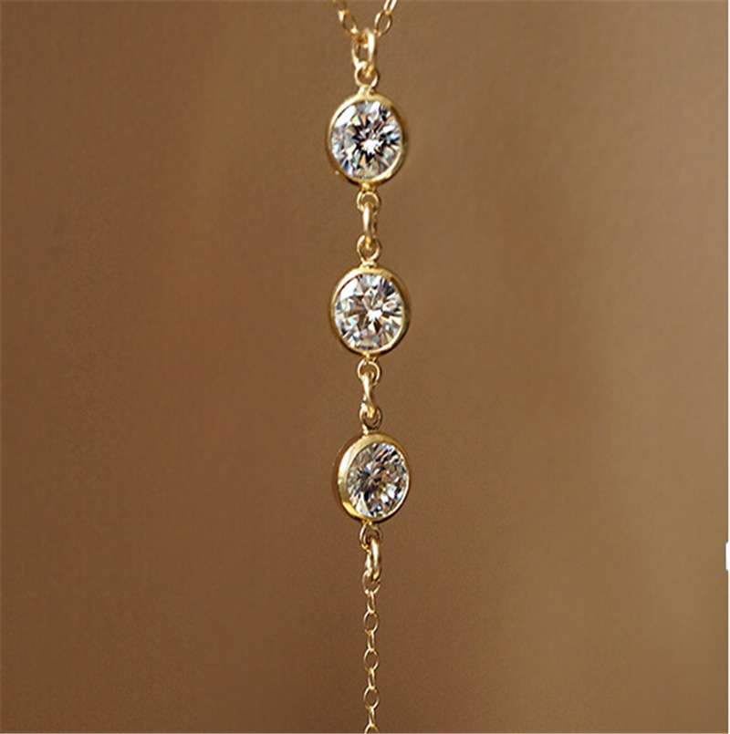 Long Backless Necklace Body Ch - Body Jewelry Materials 评论和价格