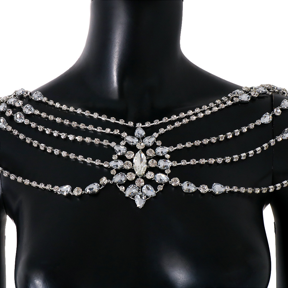 Boho Crystal Bridal Shoulder C - Body Jewelry Dress 评论和价格