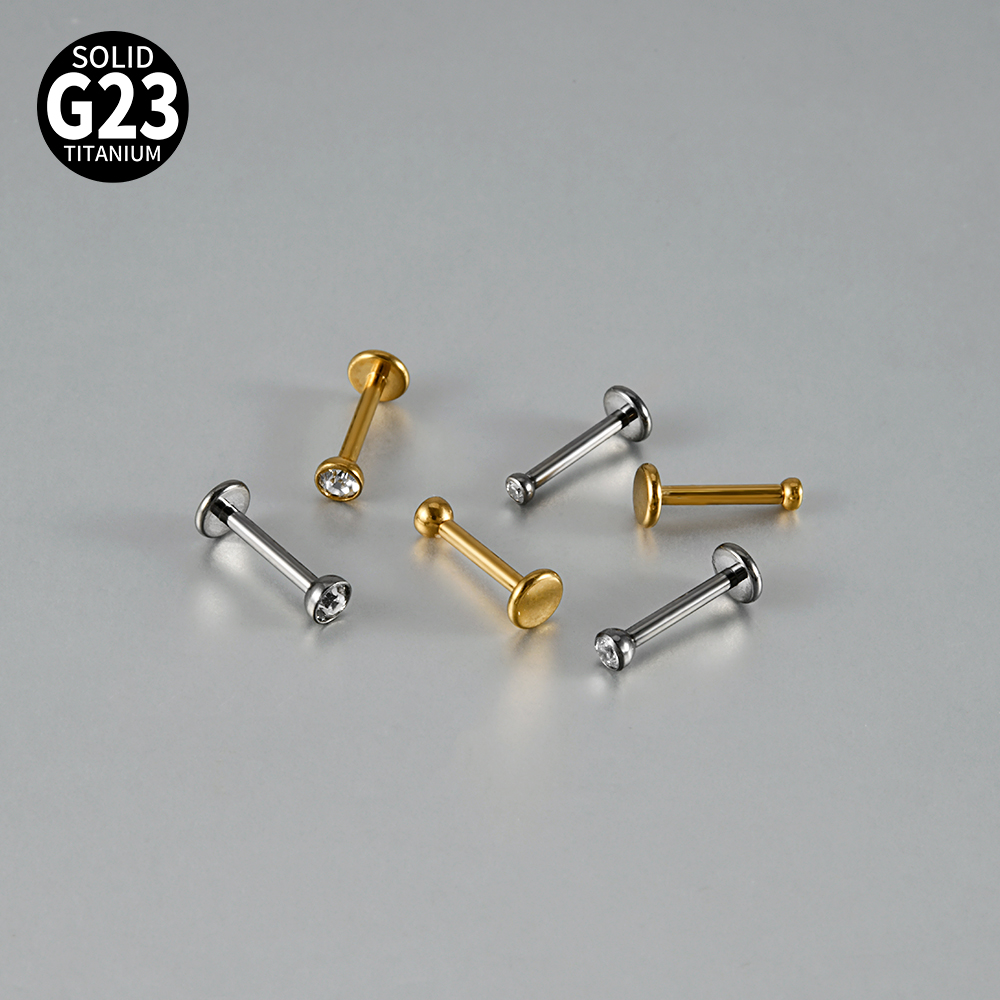 1PC G23 Titanium Claw Zircon L - Body Jewelry Internally Threaded 评论和价格