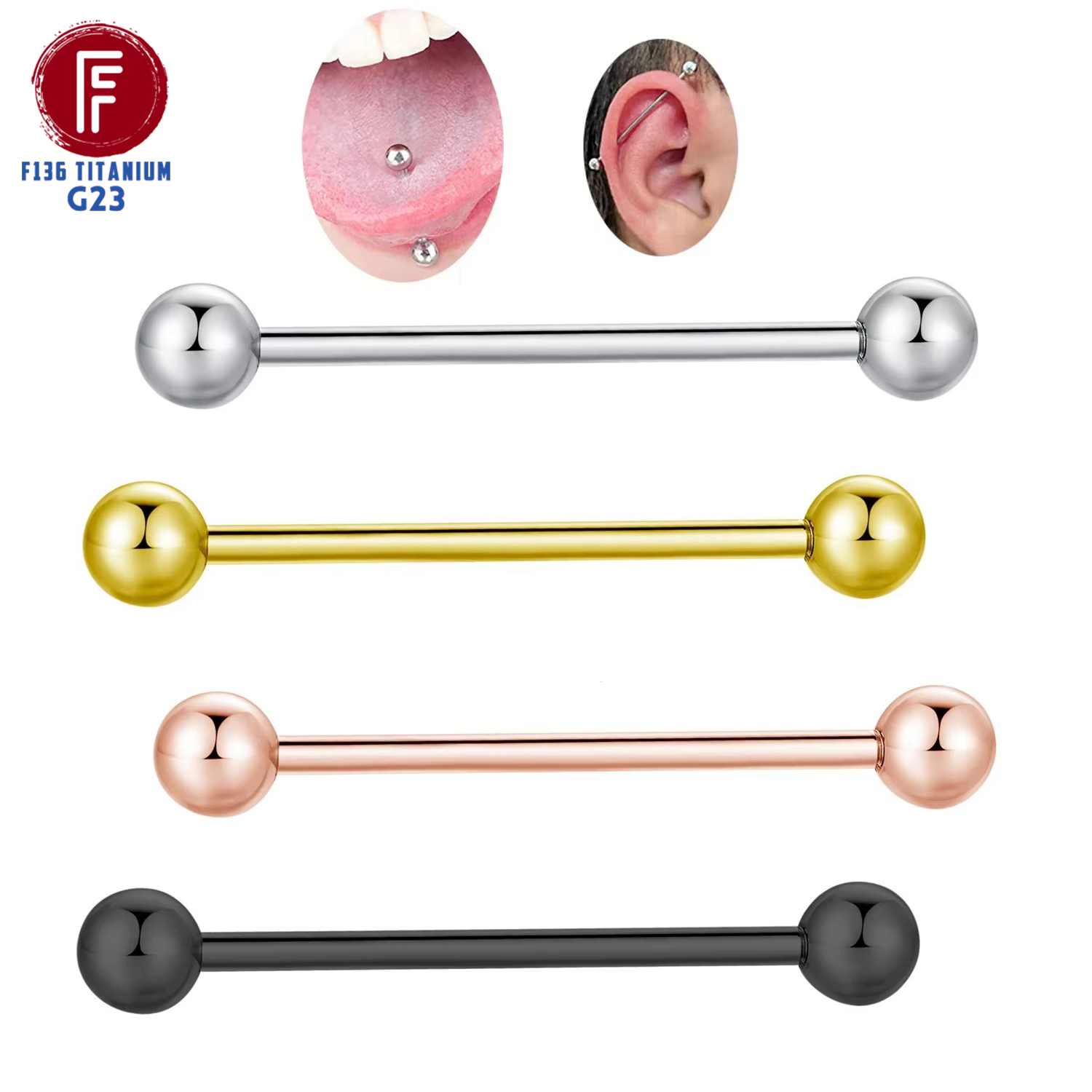 ASTM F136 Titanium Piercing Ba - Body Jewelry Nipple Rings 评论和价格