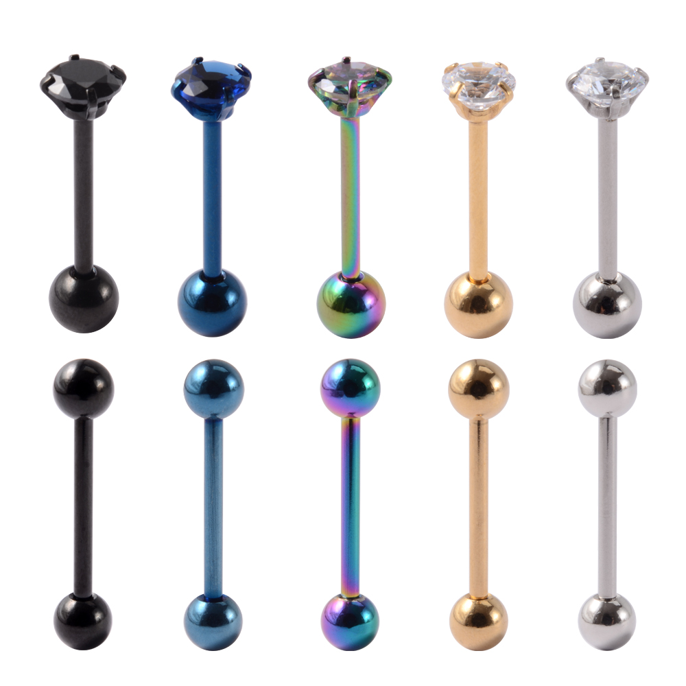 1PCS Surgical Steel Tongue Bar - Body Jewelry Nipple Rings 评论和价格