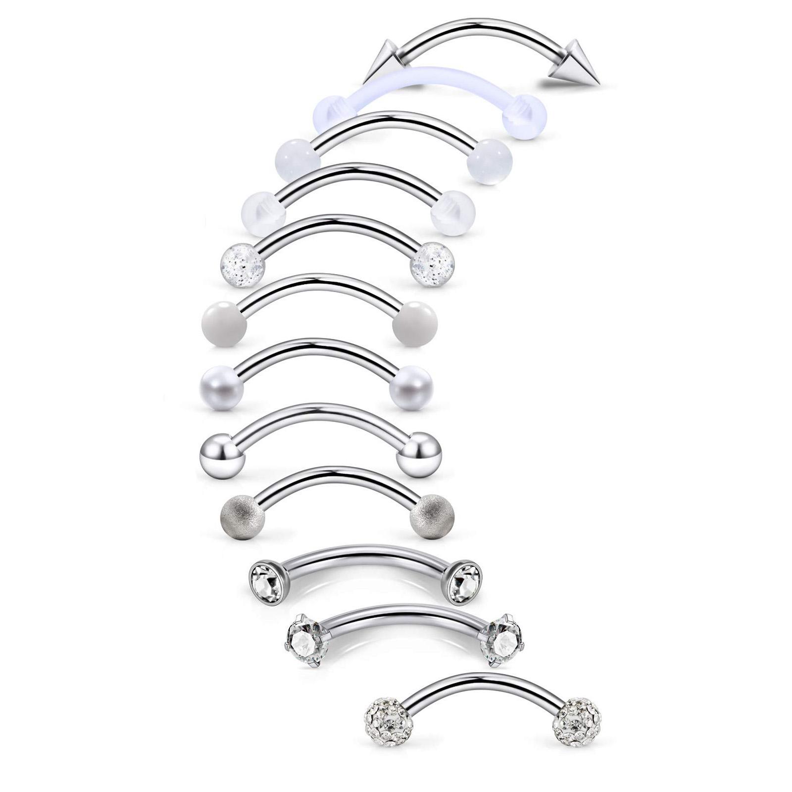 10/11/12pcs 16G Stainless Stee - Body Jewelry Vertical Labret 评论和价格