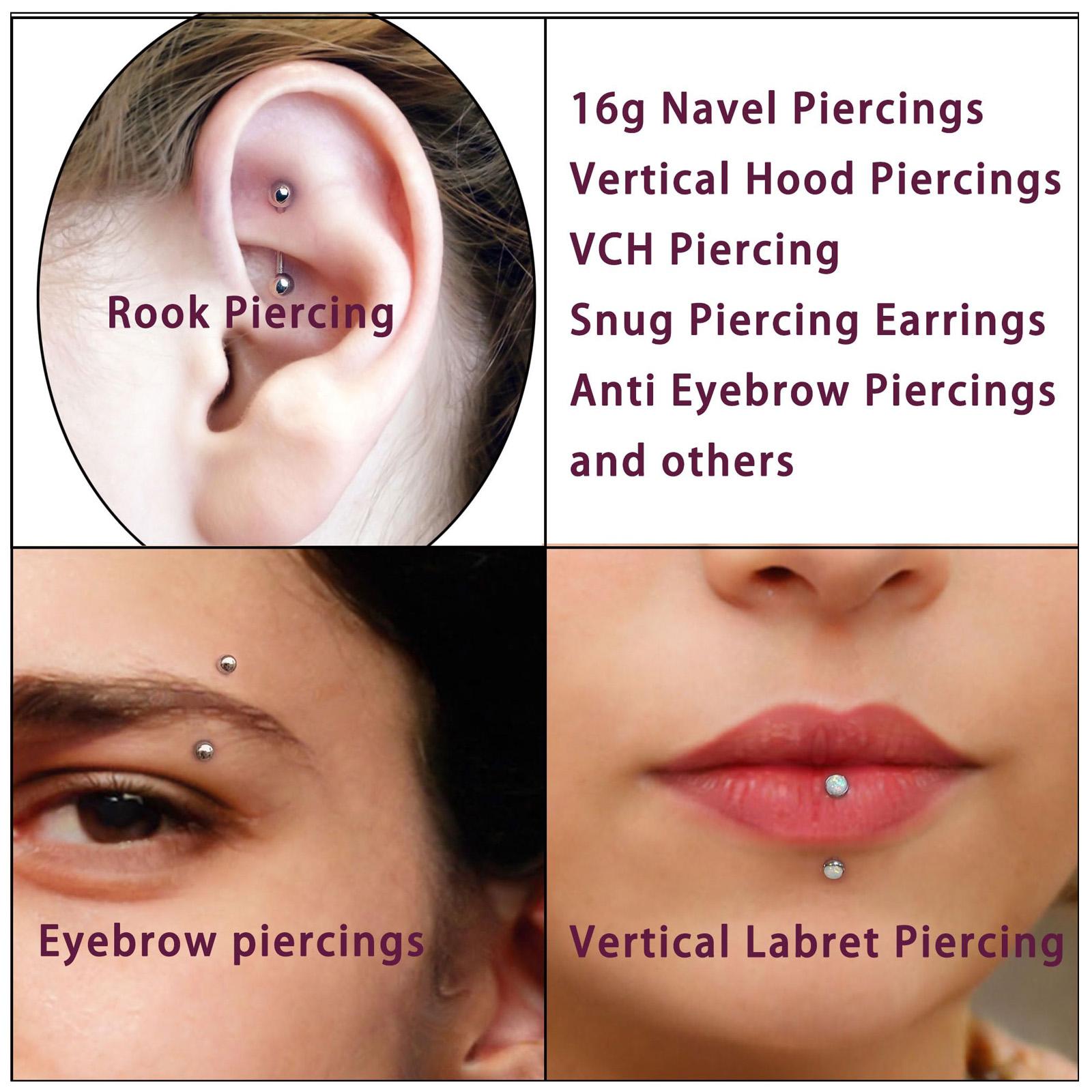 10/11/12pcs 16G Stainless Stee - Body Jewelry Vertical Labret 评论和价格
