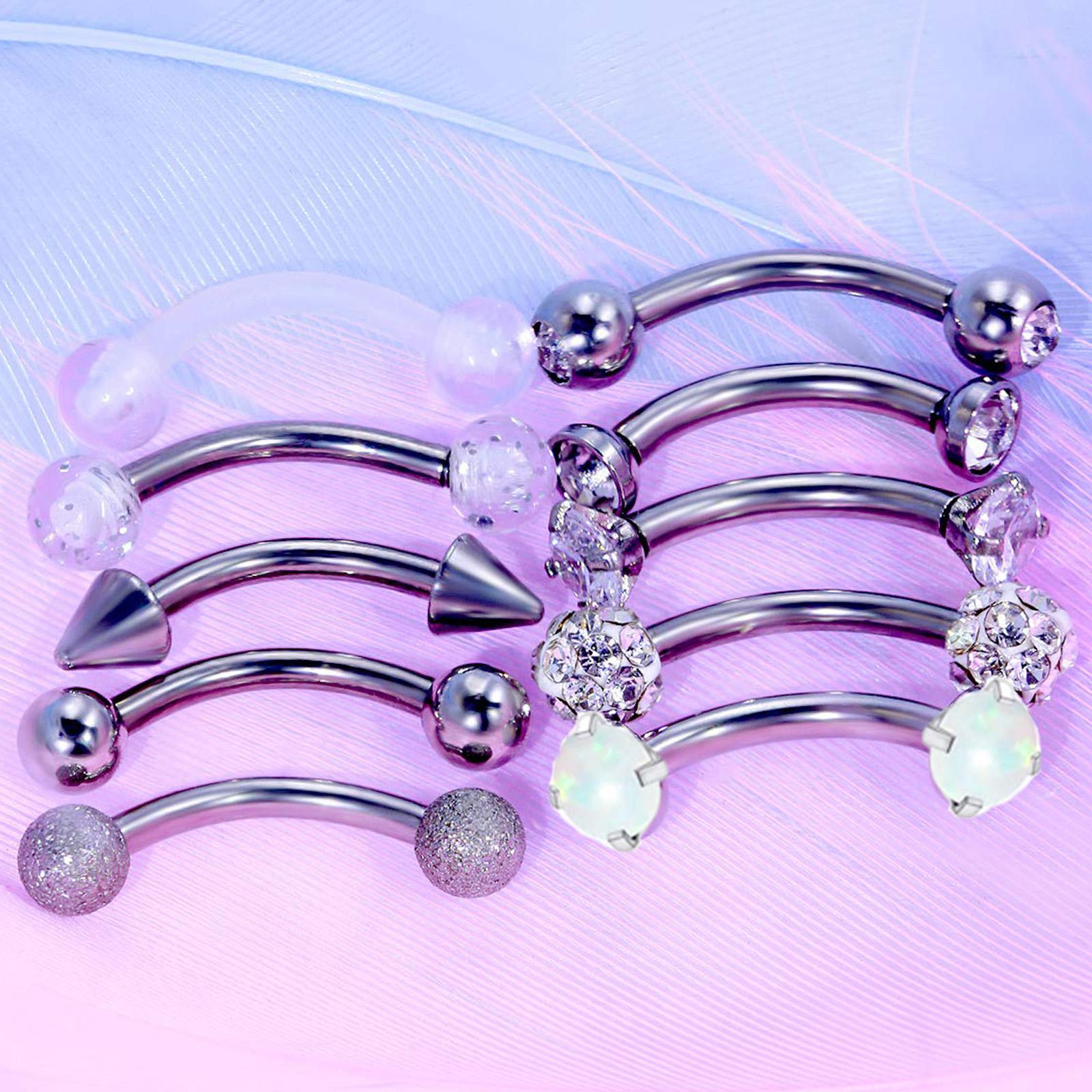 10/11/12pcs 16G Stainless Stee - Body Jewelry Vertical Labret 评论和价格