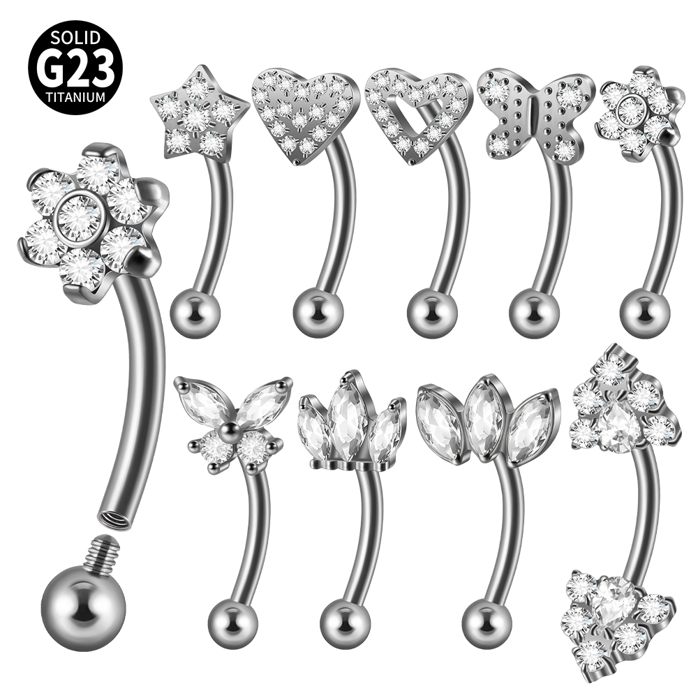 Dreamlee 1Pc G23 Titanium Rook - Eyebrow Curved Barbell 评论和价格