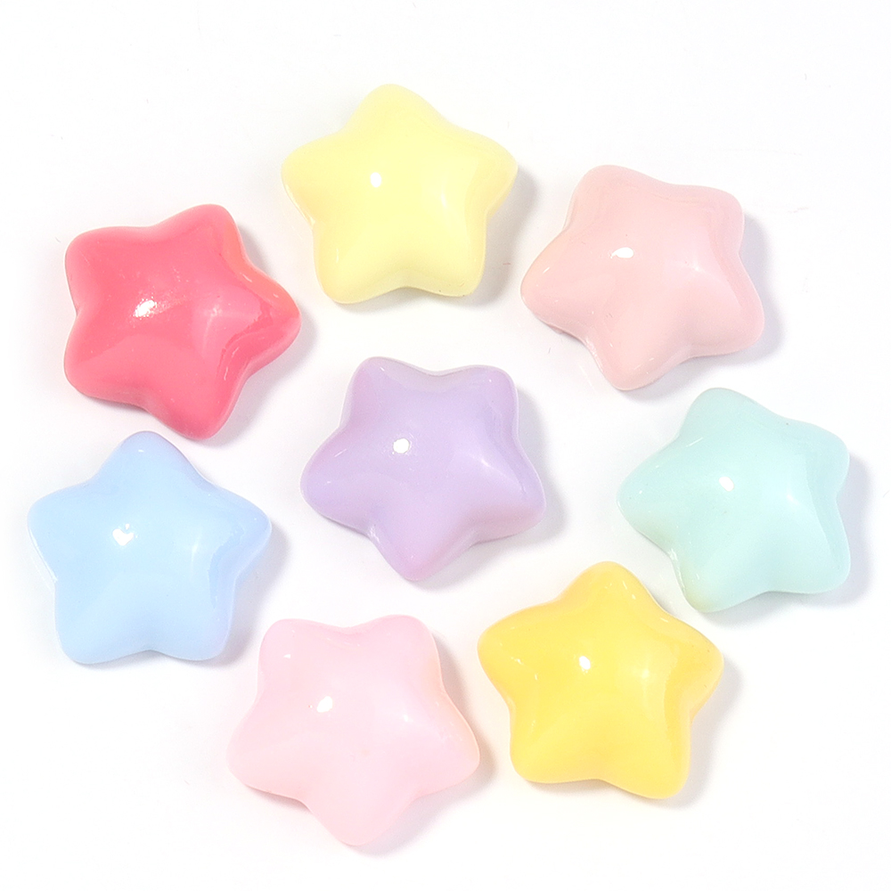 50pcs/lot 16mm Colorful Star R - Star Flat Back 评论和价格