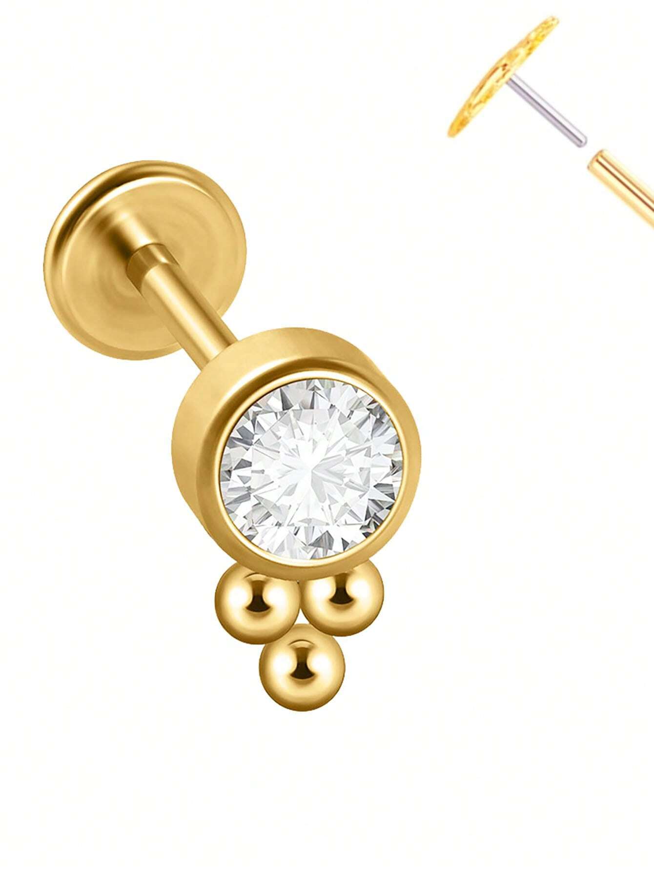 Stainless Steel 20G Gold Plate - Body Jewelry Threadless 评论和价格